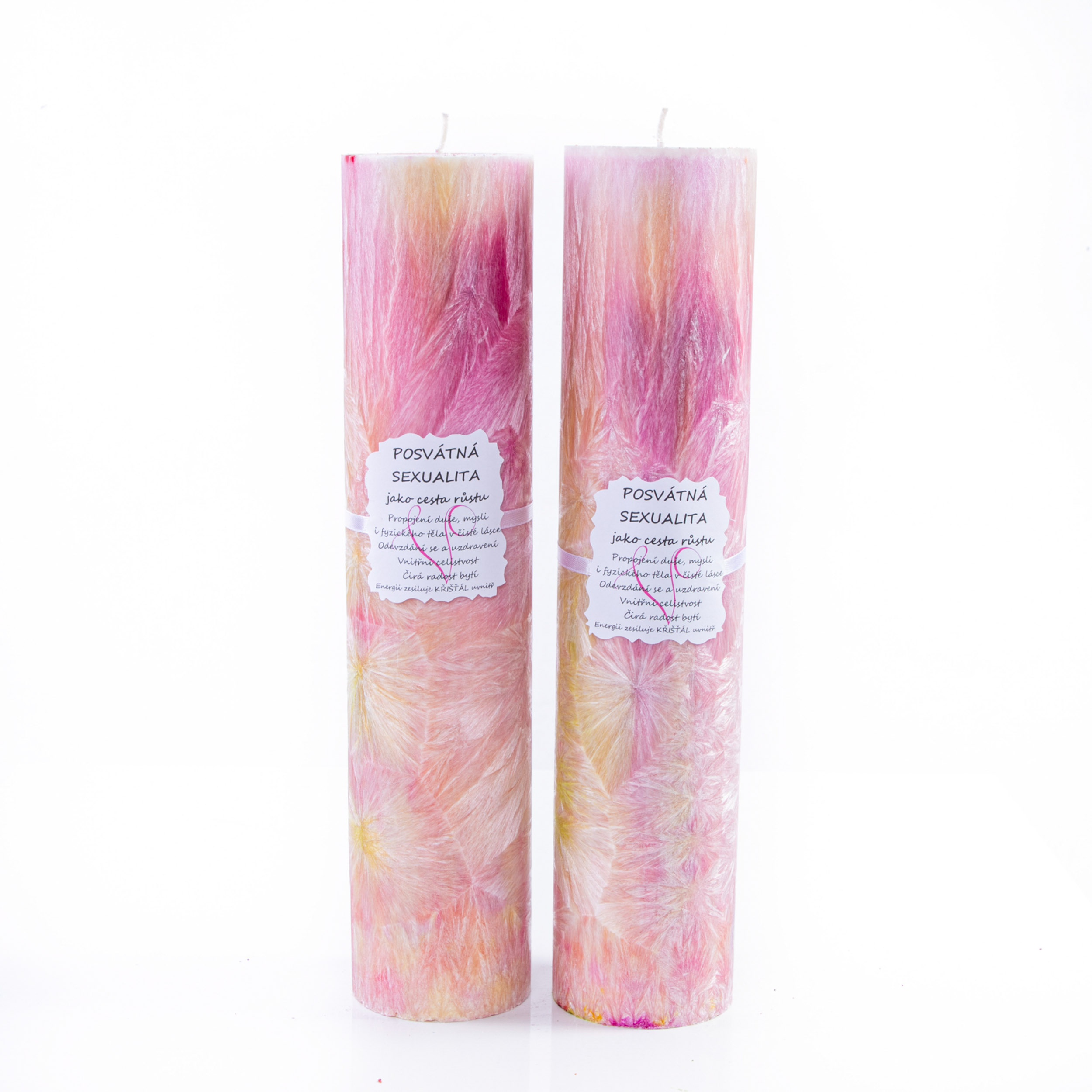 Energetická svíčka s křišťálem POSVÁTNÁ SEXUALITA 