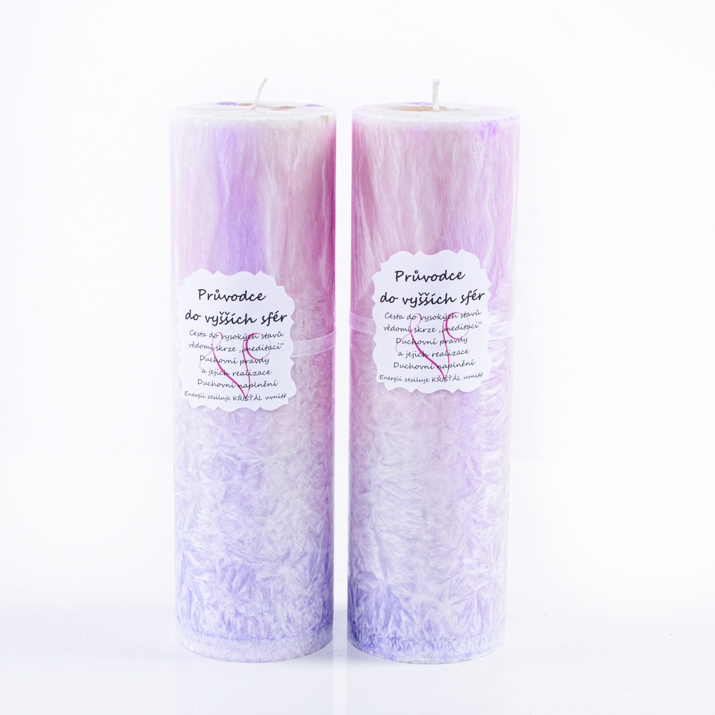 Energetická svíčka s křišťálem PRŮVODCE DO VYŠŠÍCH SFÉR 