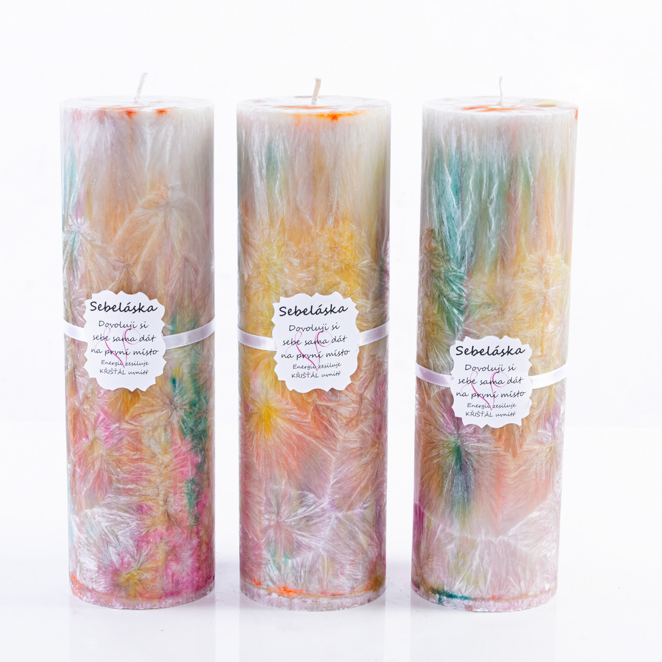 Energetická svíčka s křišťálem SEBELÁSKA 