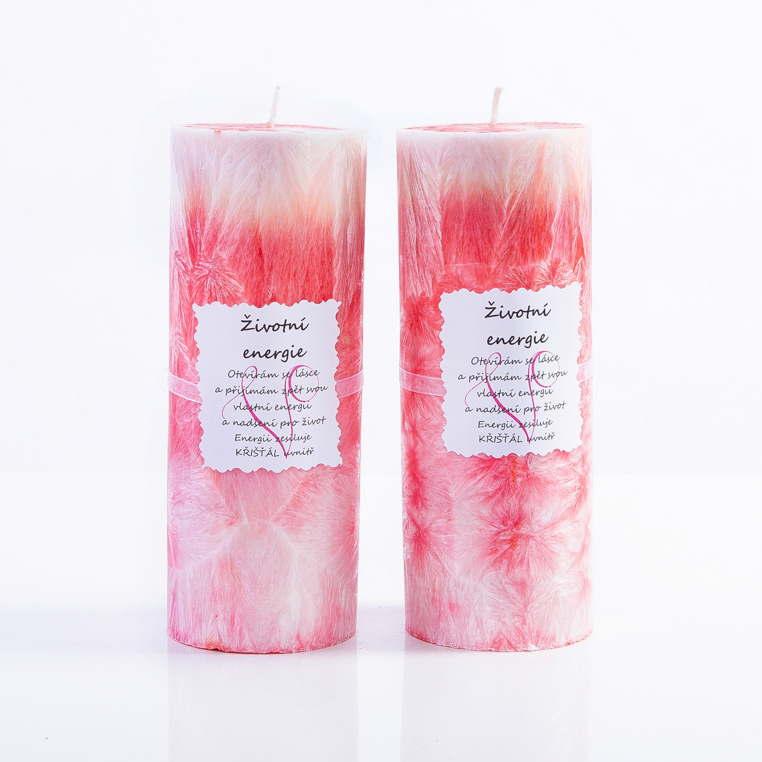 Energetická svíčka s křišťálem ŽIVOTNÍ ENERGIE 