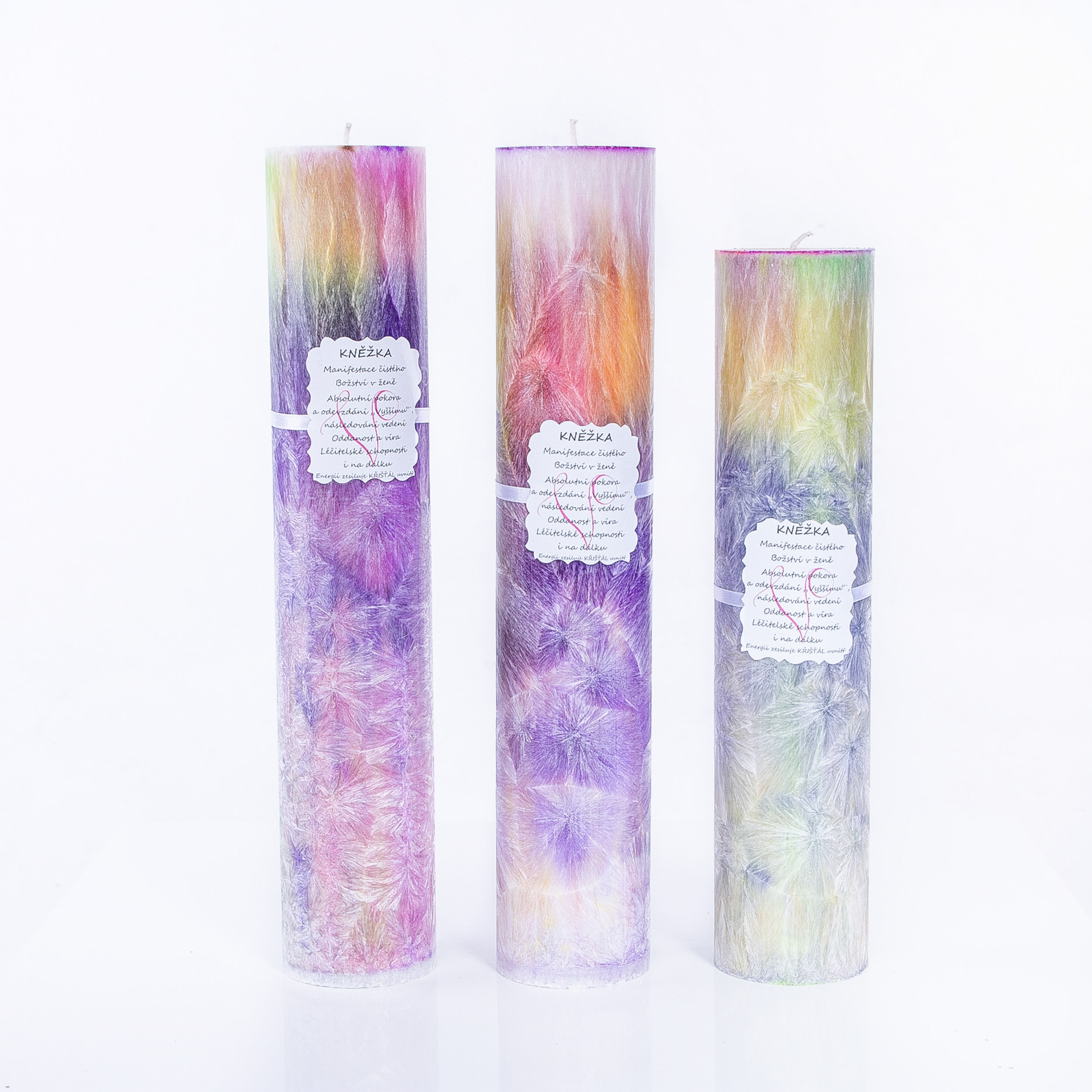 Energetická svíčka s křišťálem KNĚŽKA