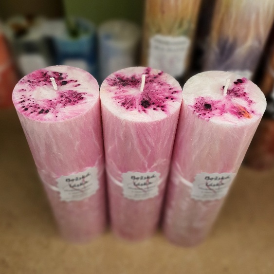 Energetická svíčka s křišťálem BOŽSKÁ LÁSKA