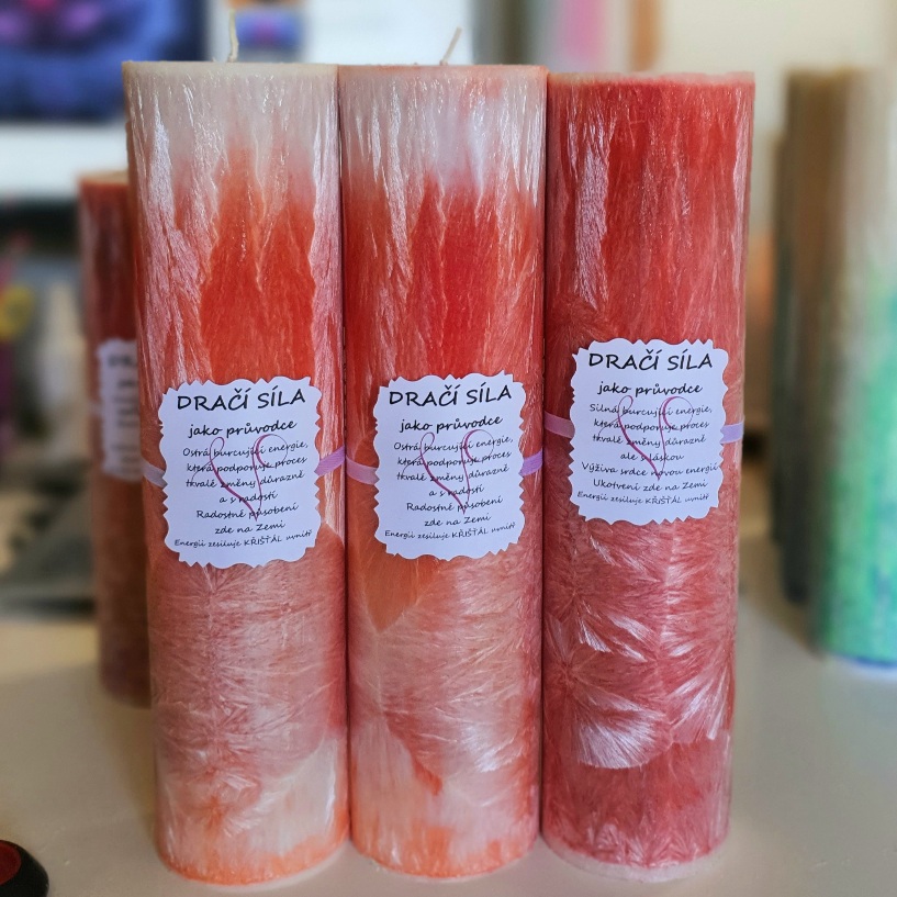 Energetická svíčka s křišťálem DRAČÍ SÍLA