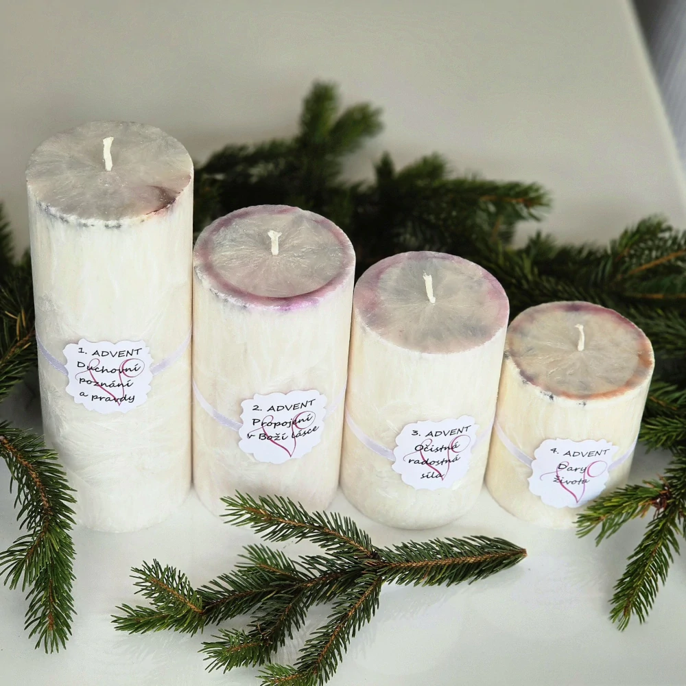 Adventní sada svíček DUCHOVNÍ ADVENT bez křišťálu 