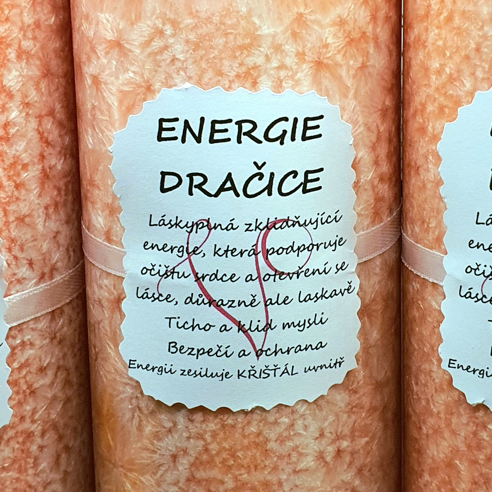 Energetická svíčka s křišťálem ENERGIE DRAČICE 