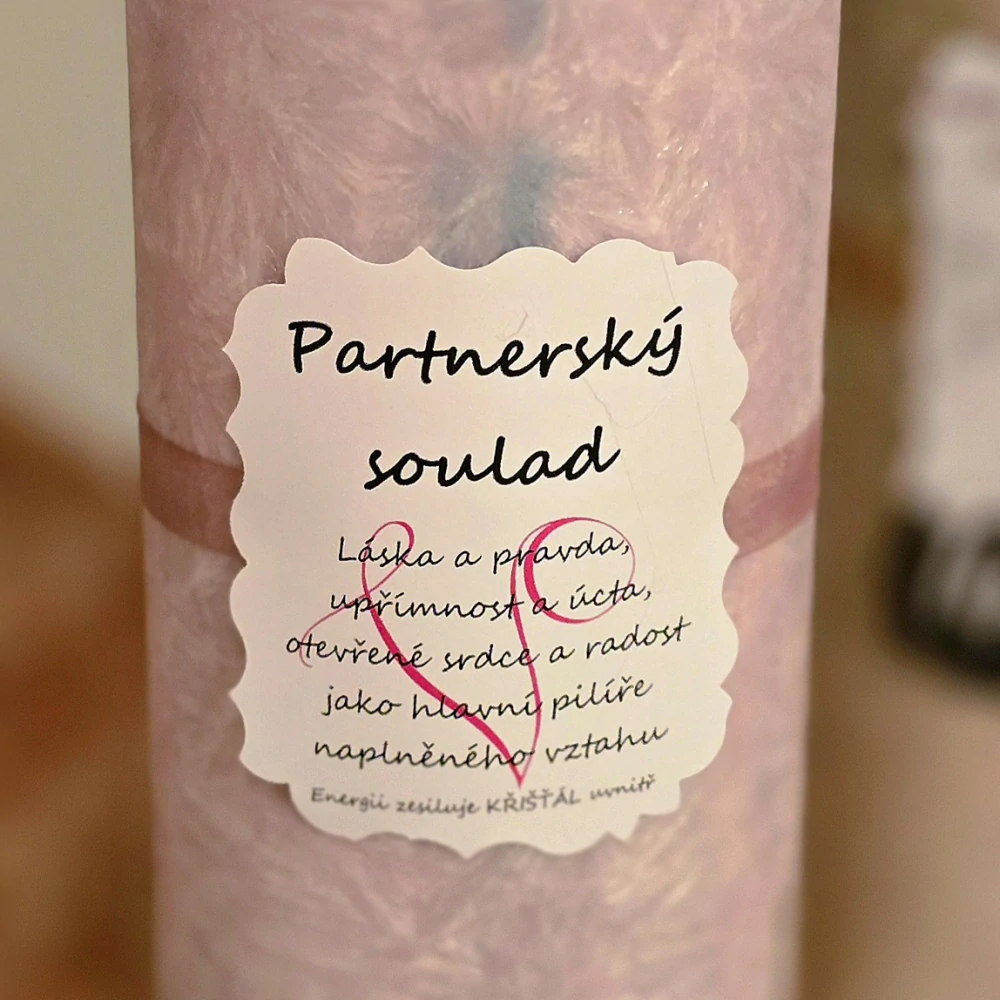Energetická svíčka s křišťálem PARTNERSKÝ SOULAD