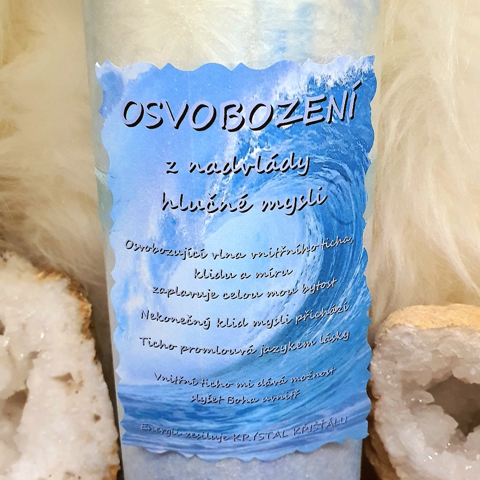 Energetická svíčka s křišťálem MAXI - OSVOBOZENÍ