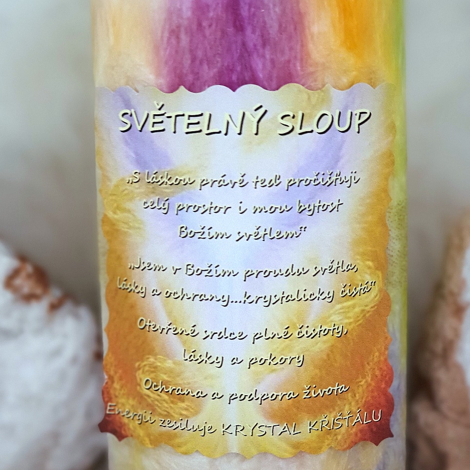 Energetická svíčka s křišťálem MAXI - SVĚTELNÝ SLOUP
