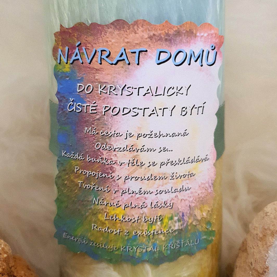 Energetická svíčka s křišťálem MAXI - NÁVRAT DOMŮ