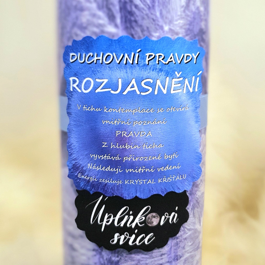 Energetická svíčka s křišťálem z Úplňku HOROVO OKO