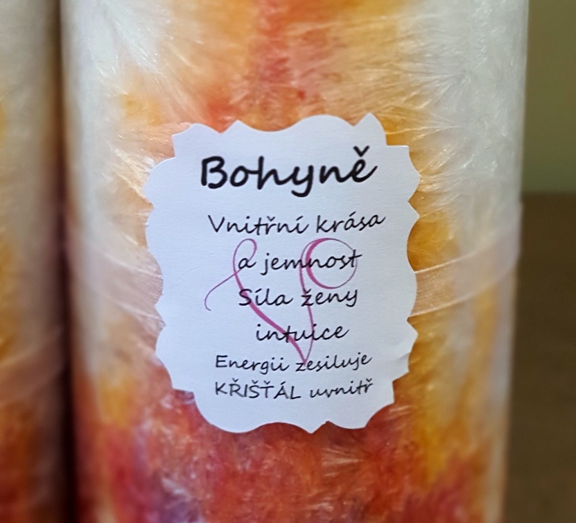 Energetická svíčka s křišťálem z Novoluní BOHYNĚ 
