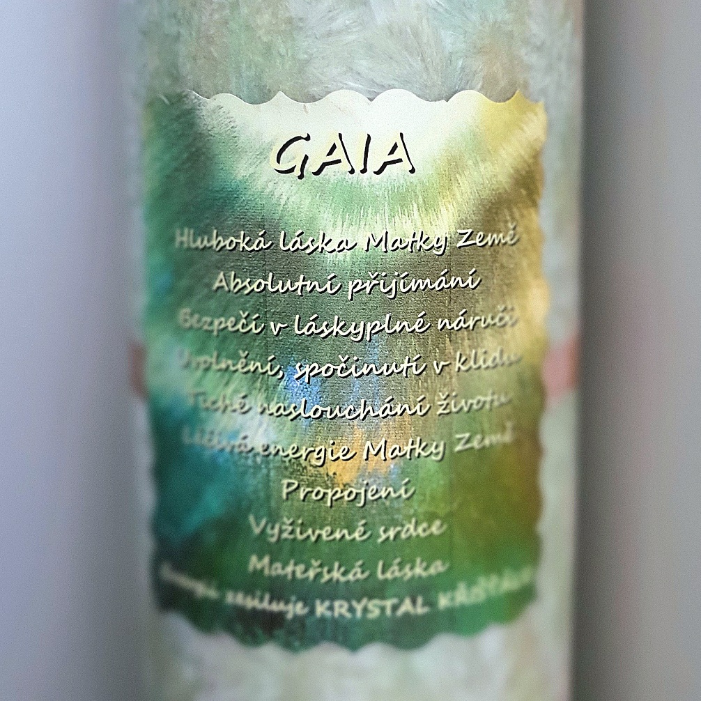 Energetická svíčka s křišťálem MAXI - GAIA