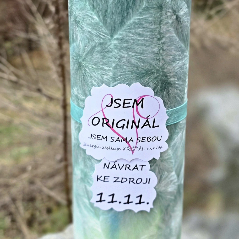  Energetická svíčka s křišťálem z 11.11. JSEM ORIGINÁL