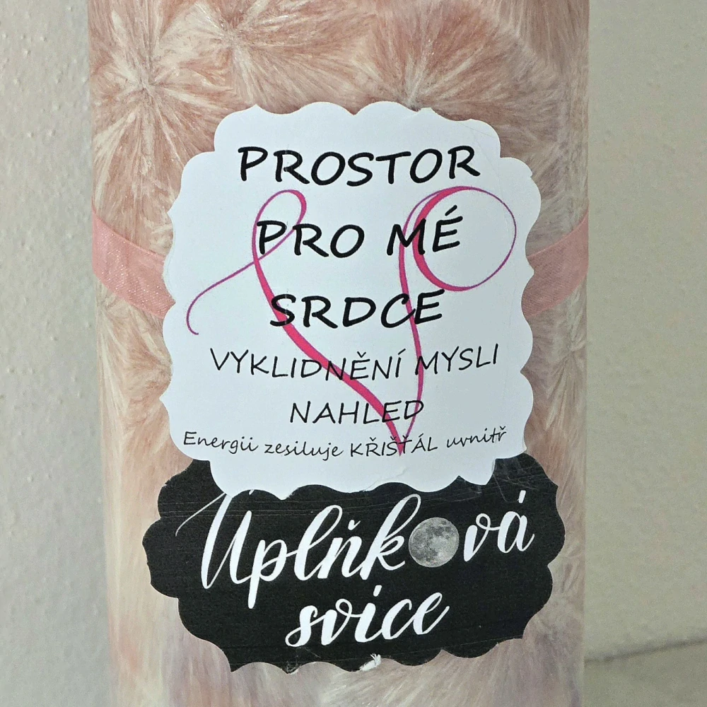 Energetická svíčka s křišťálem z Úplňku - PROSTOR PRO MÉ SRDCE