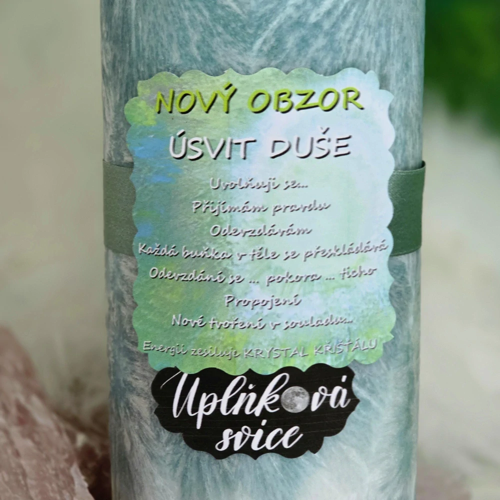 Energetická svíčka s křišťálem MAXI z Úplňku - NOVÝ OBZOR