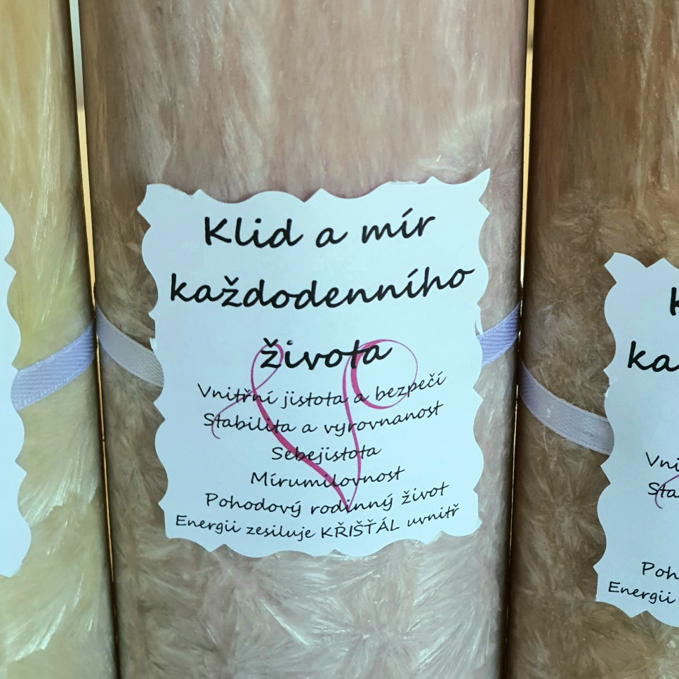 Energetická svíčka s křišťálem - KLID A MÍR KAŽDODENNÍHO ŽIVOTA