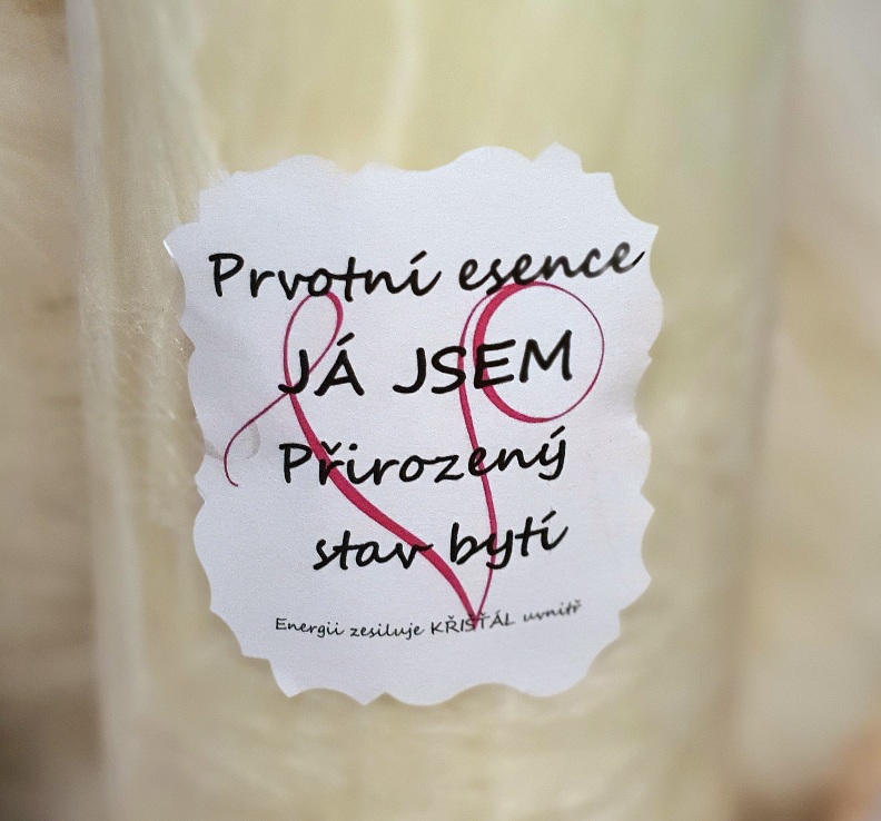 Energetická svíčka s křišťálem MAXI - PRVOTNÍ ESENCE