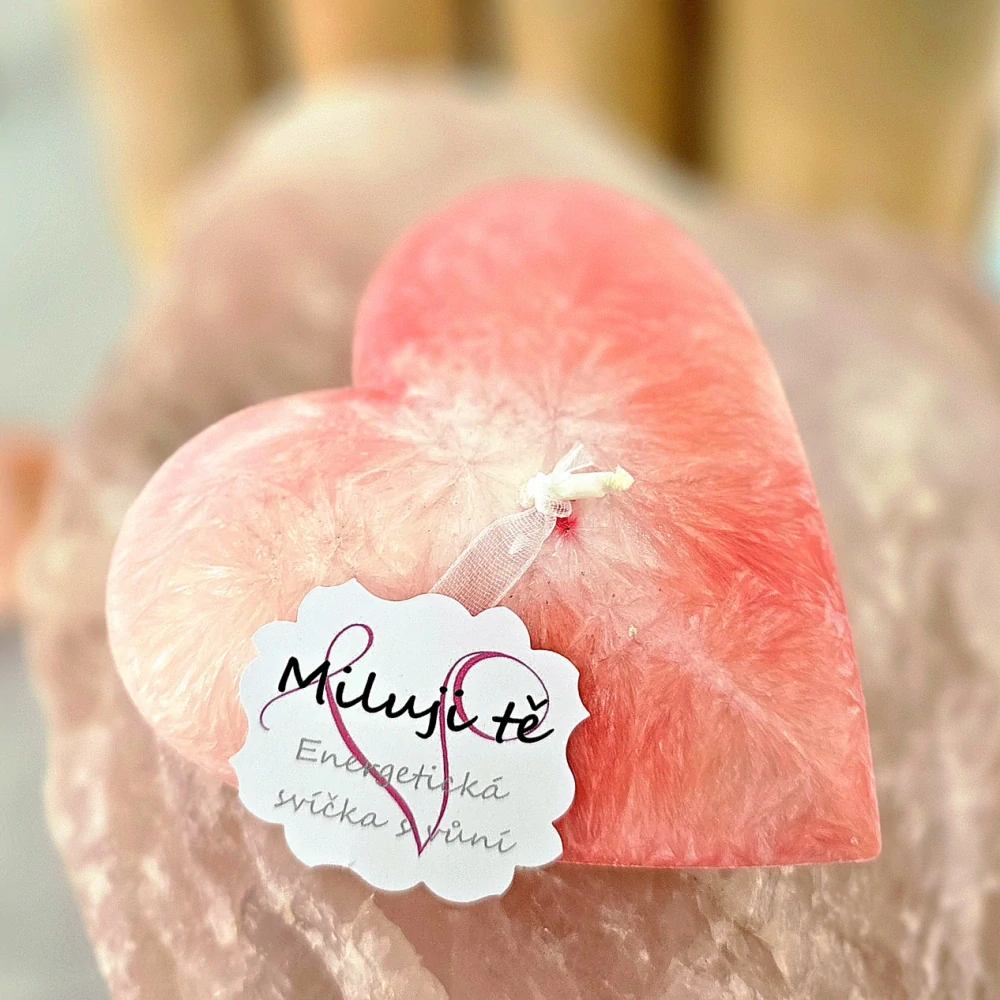 Energetická svíčka s vůní ve tvaru srdce MILUJI TĚ