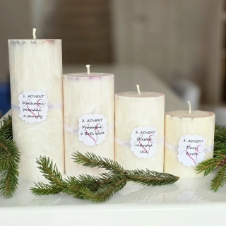 Adventní sada svíček DUCHOVNÍ ADVENT bez křišťálu