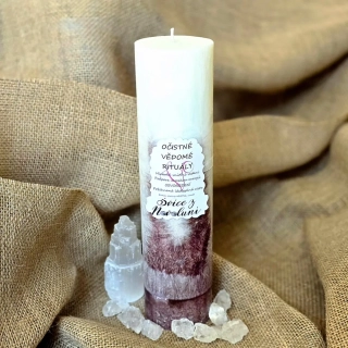 Energetická svíčka s křišťálem z Novoluní OČISTNÉ VĚDOMÉ RITUÁLY
