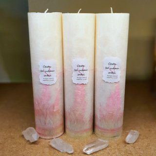 Energetická svíčka s křišťálem CESTA KE SVÉMU SRDCI