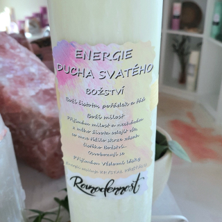 Energetická svíčka s křišťálem MAXI z Rovnodennosti ENERGIE DUCHA SVATÉHO