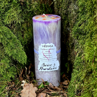 Energetická svíčka s křišťálem z Novoluní VĚDMA