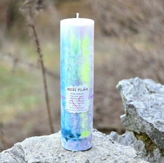 Energetická svíčka s křišťálem BOŽÍ PLÁN