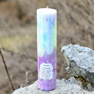 Energetická svíčka s křišťálem BOŽSKÁ ALCHYMIE
