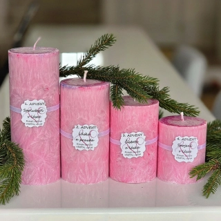 Adventní sada svíček ŠŤASTNÁ RODINA s křišťálem